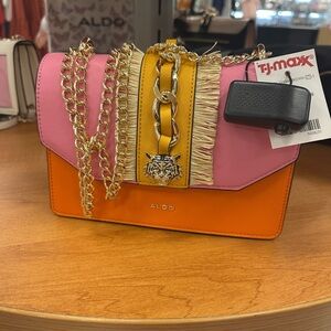 Aldo Pink & Orange Tiger Shoulder Bag